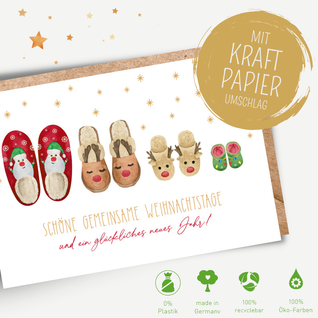 Green Karma XMAS Doppelkarte - Weihnachts-Puschen