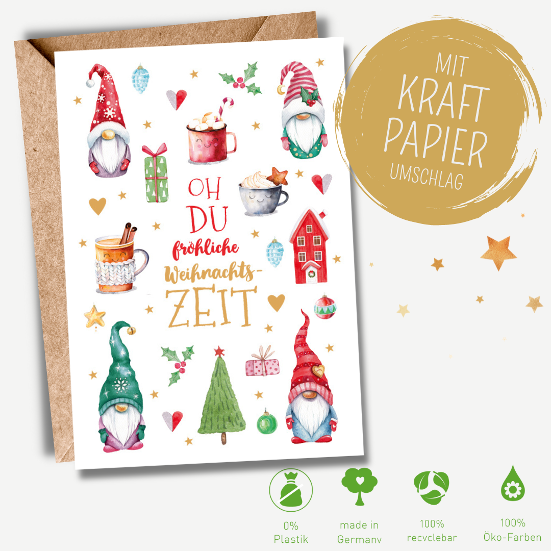 Green Karma XMAS Doppelkarte - Weihnachtswichtel