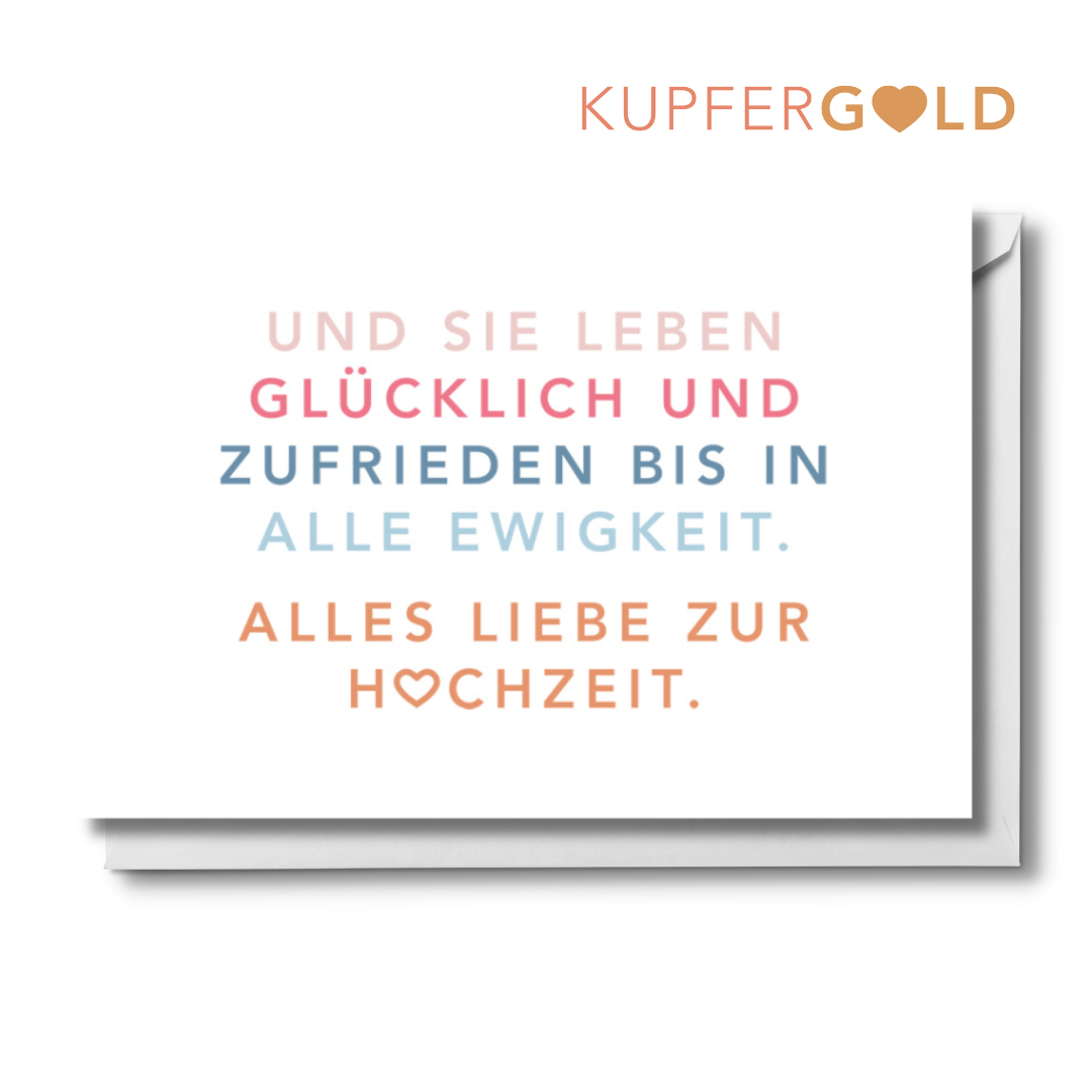 Kupfergold Doppelkarte - Glücklich in Ewigkeit