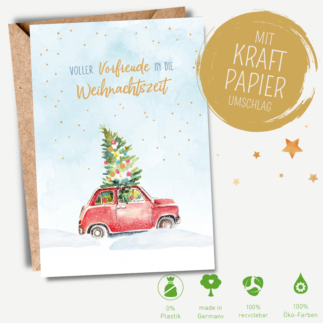 Green Karma XMAS Doppelkarte - Voller Vorfreude