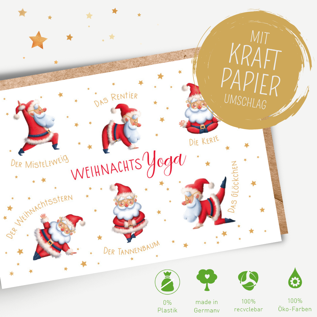 Green Karma XMAS Doppelkarte - Weihnachts-Yoga