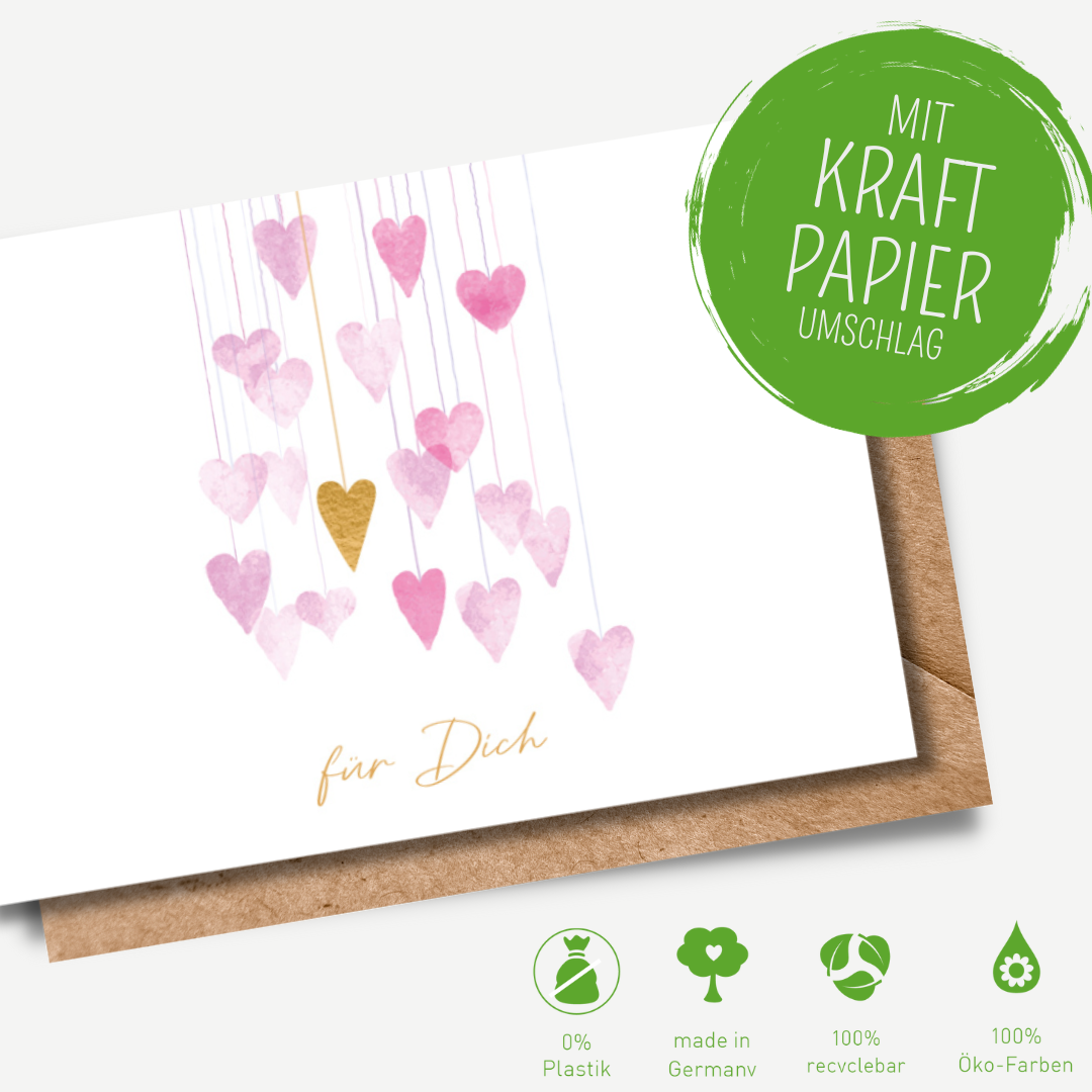 Green Karma Doppelkarte - Herzilein