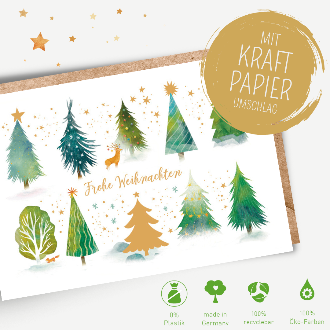 Green Karma XMAS Doppelkarte - Es weihnachtet im Winterwald