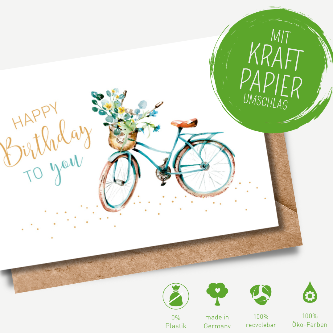 Green Karma Doppelkarte - Blumenrad