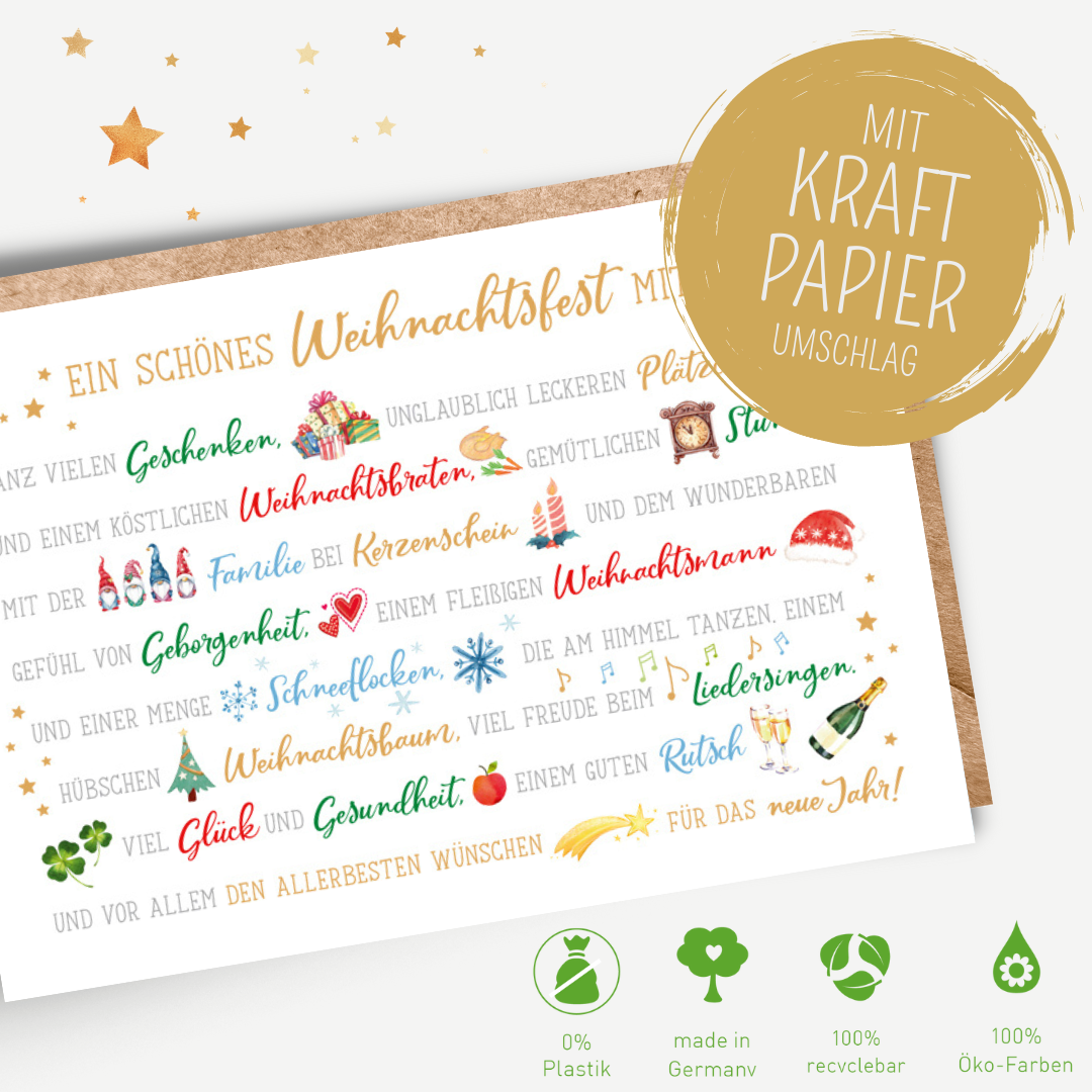 Green Karma XMAS Doppelkarte - Ein schönes Weihnachtsfest mit ...