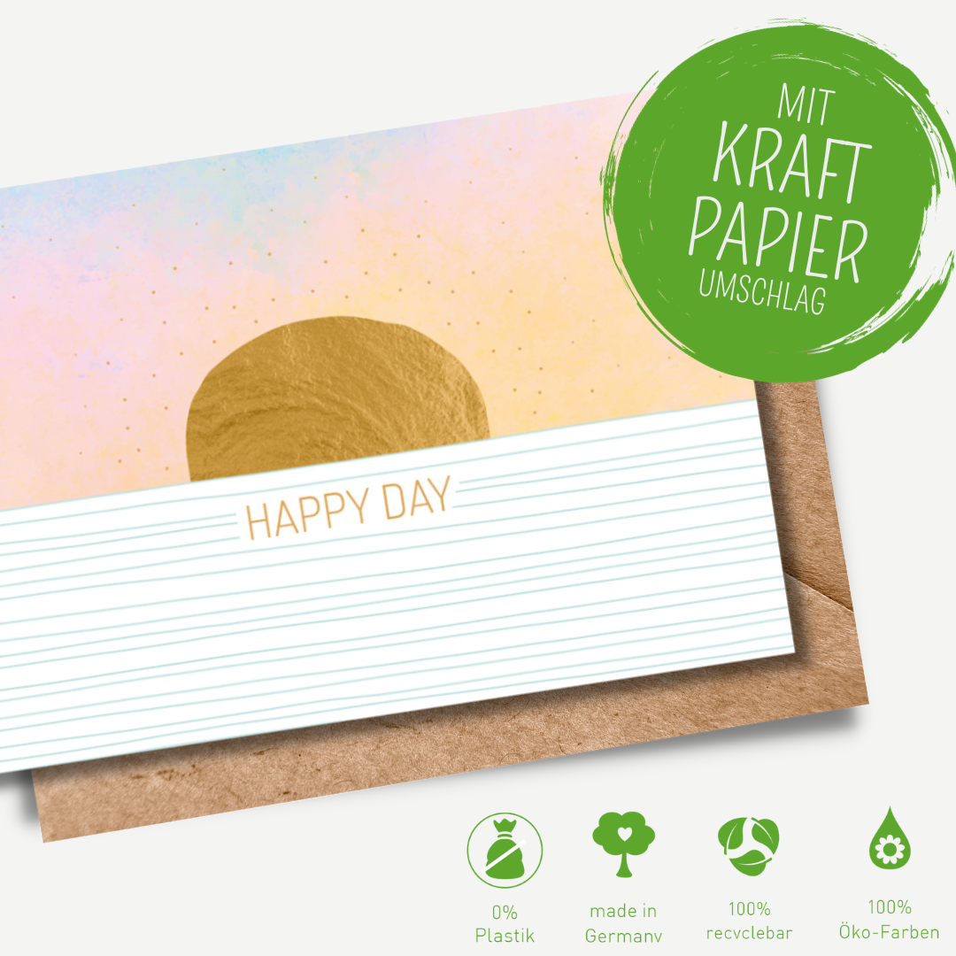 Green Karma Doppelkarte - Happy Sonnenaufgang