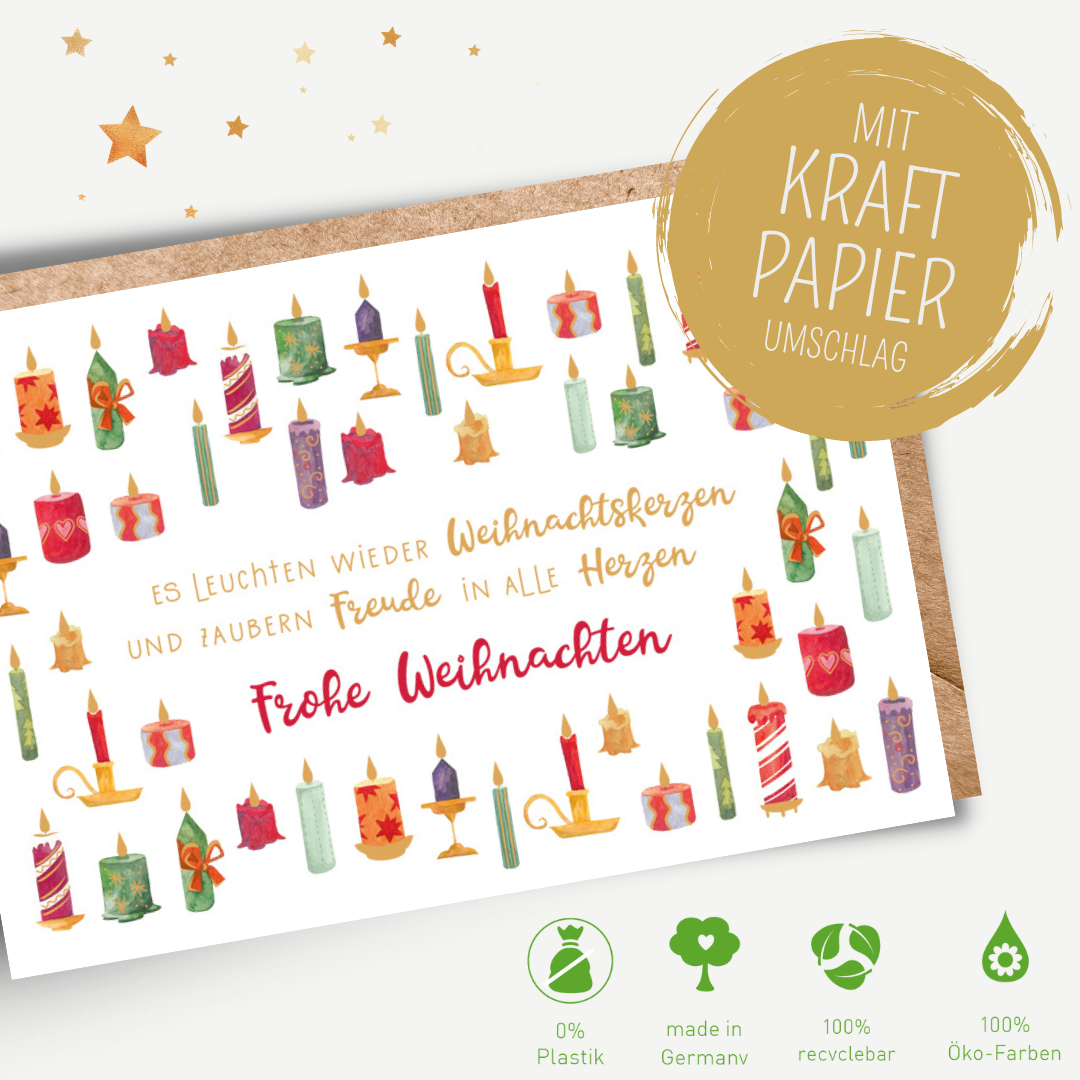 Green Karma XMAS Doppelkarte - Viele Weihnachtskerzen
