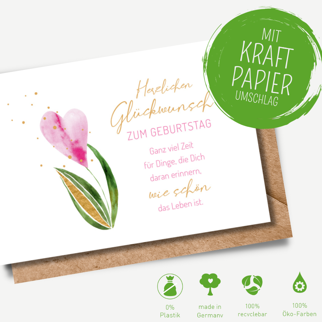 Green Karma Doppelkarte - Tulpenherz