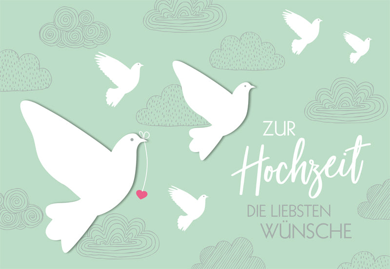 Hochzeitstaube Doppelkarte