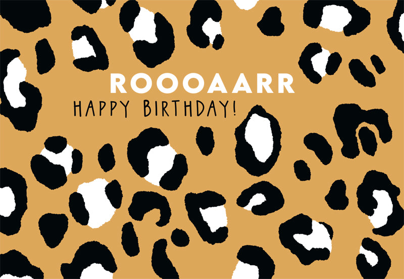 Edelschwarz Doppelkarte - Roooaarr Geburtstag