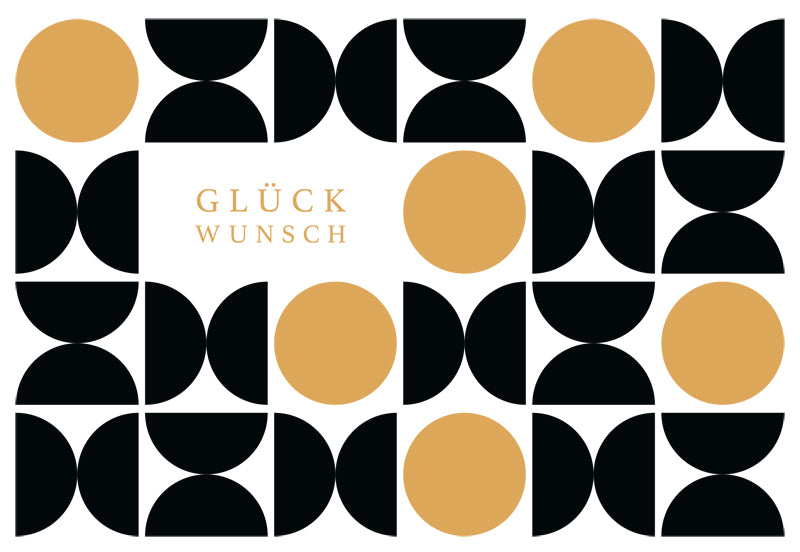 Edelschwarz Doppelkarte - Grafisches Muster