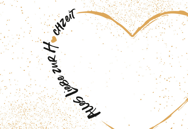 Edelschwarz Doppelkarte - Herzlich zur Hochzeit