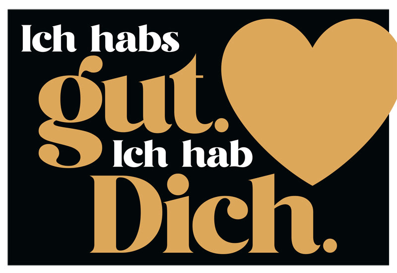Edelschwarz Doppelkarte - Ich hab Dich