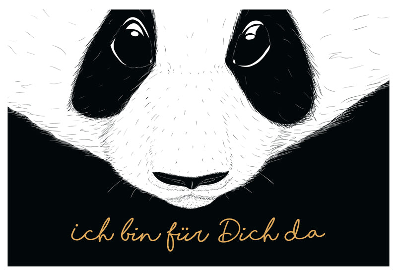 Edelschwarz Doppelkarte - Für Dich da - Panda