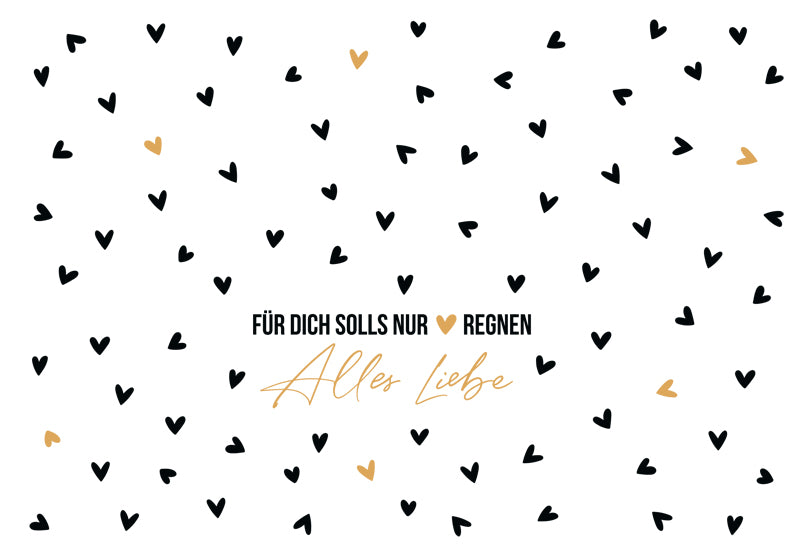 Edelschwarz Doppelkarte - Herzregen