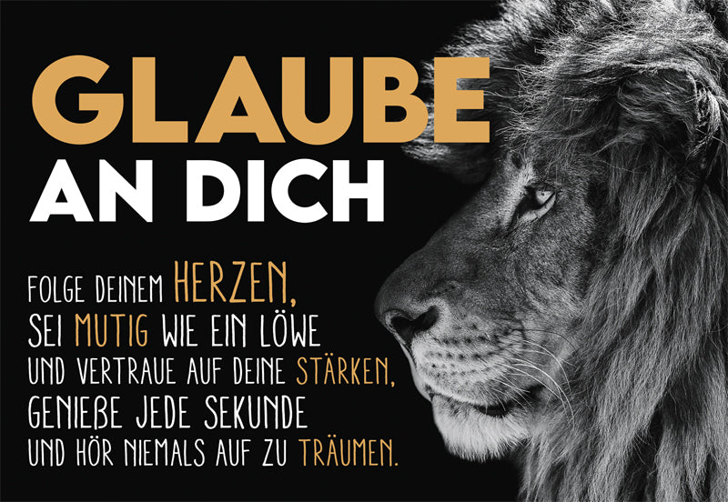 Edelschwarz Doppelkarte - Löwenstark