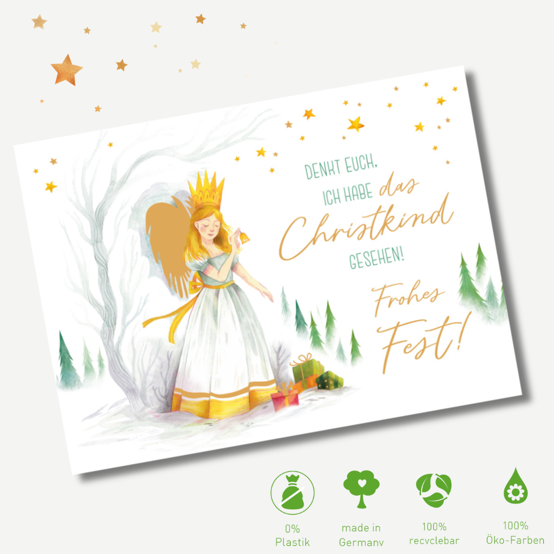 Green Karma XMAS Postkarte - Das Christkind