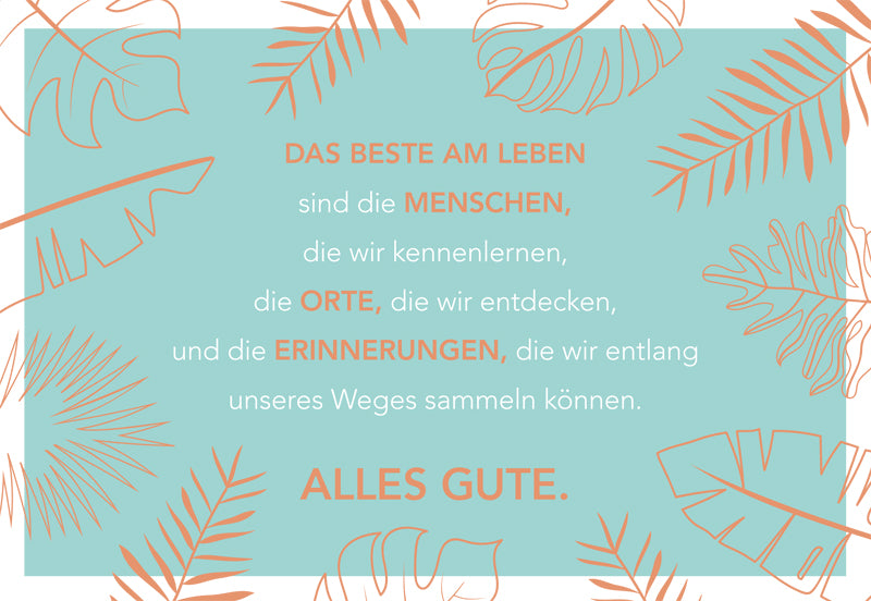 Kupfergold Doppelkarte - Weises Blattwerk