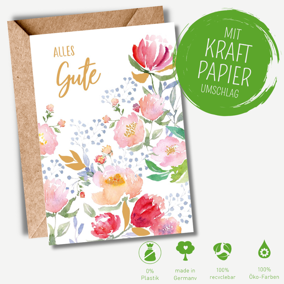 Green Karma Doppelkarte - Blütenkraft