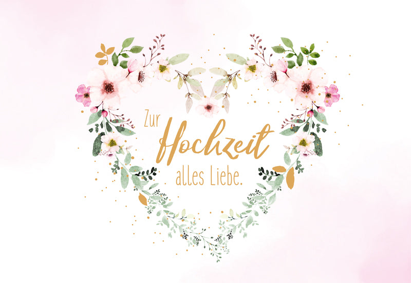 Green Karma Doppelkarte - Blumenherz zur Hochzeit