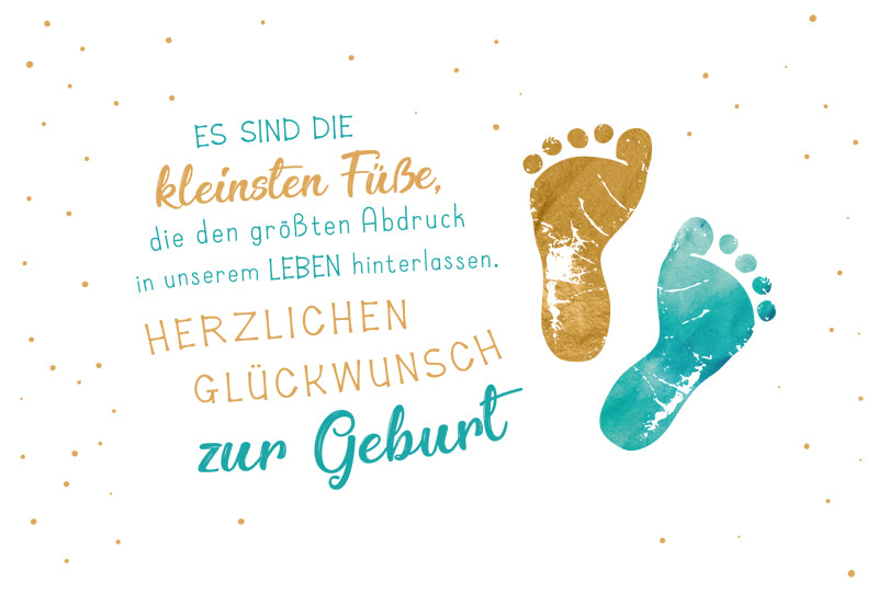 Green Karma Doppelkarte - Baby Füße