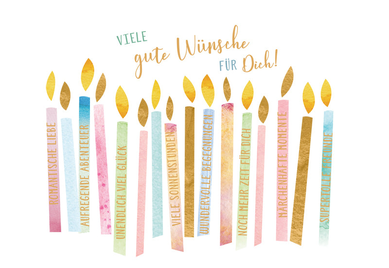 Green Karma Doppelkarte - Wunschkerzen