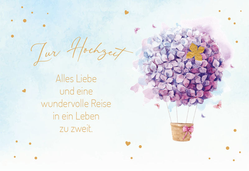 Green Karma Doppelkarte - Hochzeits-Blumen-Ballon