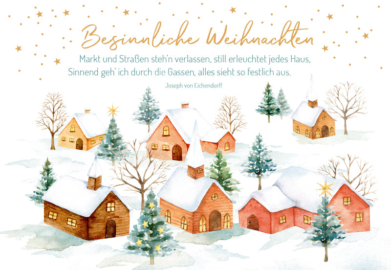 Green Karma XMAS Doppelkarte - Weihnachtsdorf