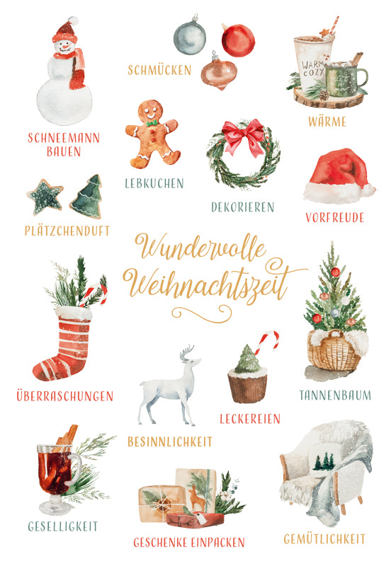 Green Karma XMAS Doppelkarte - Weihnachtssymbole