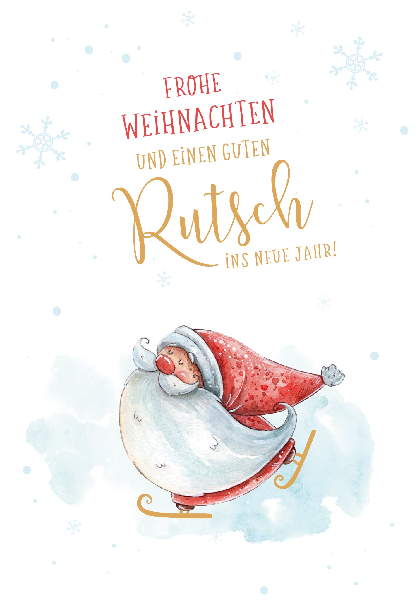 Green Karma XMAS Doppelkarte - Schlittschuhe fahrender Weihnachtsmann
