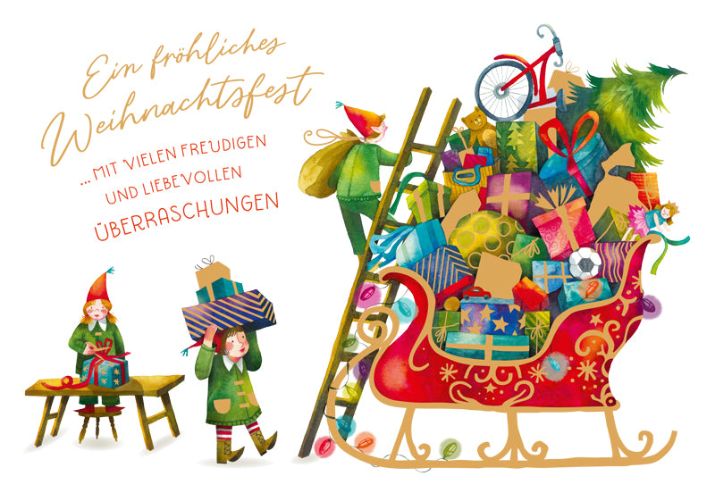Green Karma XMAS Doppelkarte - Schlitten voller Überraschungen