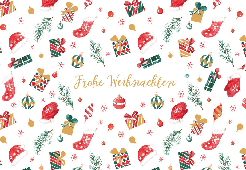 Green Karma XMAS Doppelkarte - Klassisches Weihnachtsmuster