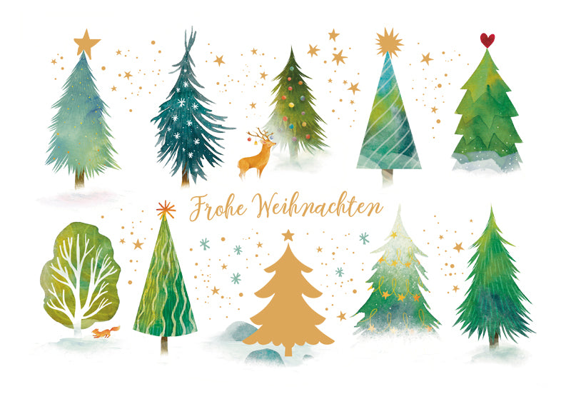 Green Karma XMAS Doppelkarte - Es weihnachtet im Winterwald