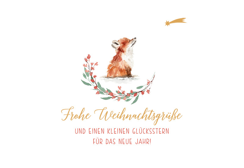 Green Karma XMAS Doppelkarte - Kleiner Fuchs wünscht sich was