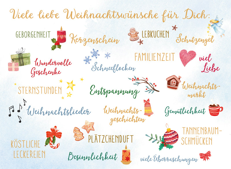 Green Karma XMAS Postkarte - Viele liebe Weihnachtswünsche