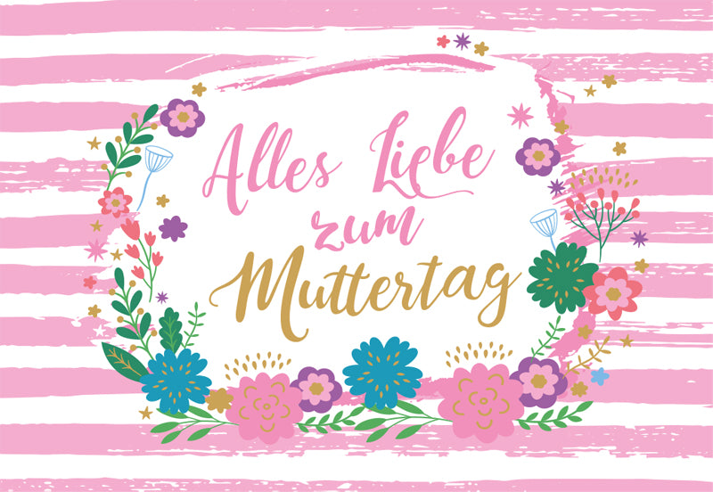 Blumen und rosa Streifenmuster
