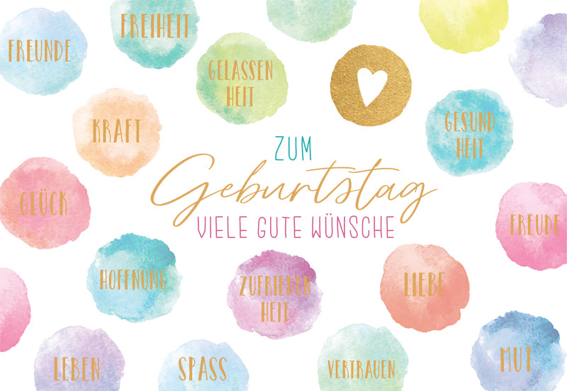 Green Karma Doppelkarte - Aquarell Klekse