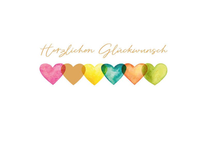 Green Karma Doppelkarte - Viele bunte Herzen