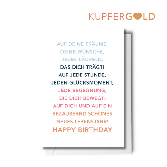 Kupfergold Doppelkarte - Bestes Lebensjahr!