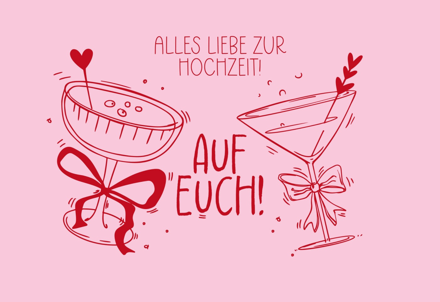 PaperRebels Doppelkarte - Auf Euch Gläser mit Schleifen