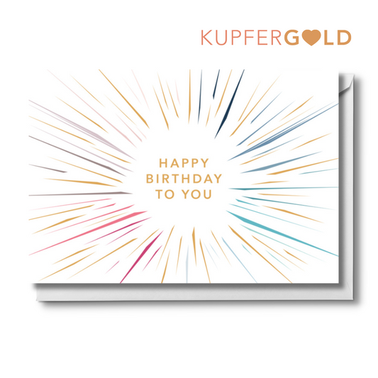 Kupfergold Doppelkarte - Happy Birthday