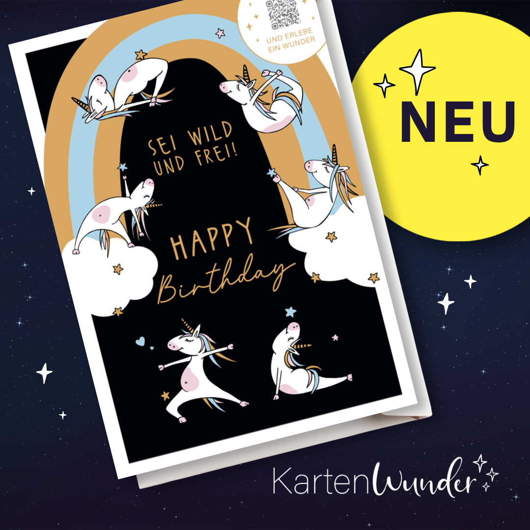 KartenWunder -Einhörner und Regenbogen