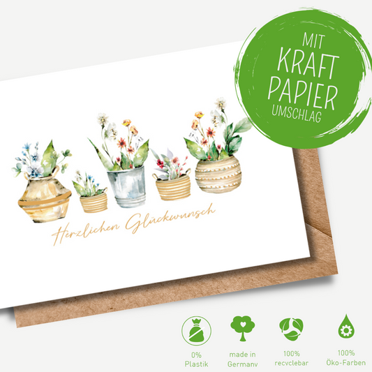 Green Karma Doppelkarte - Pflanzenliebe