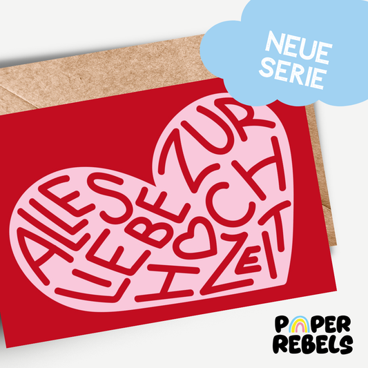 PaperRebels Doppelkarte - Hochzeit-Herz