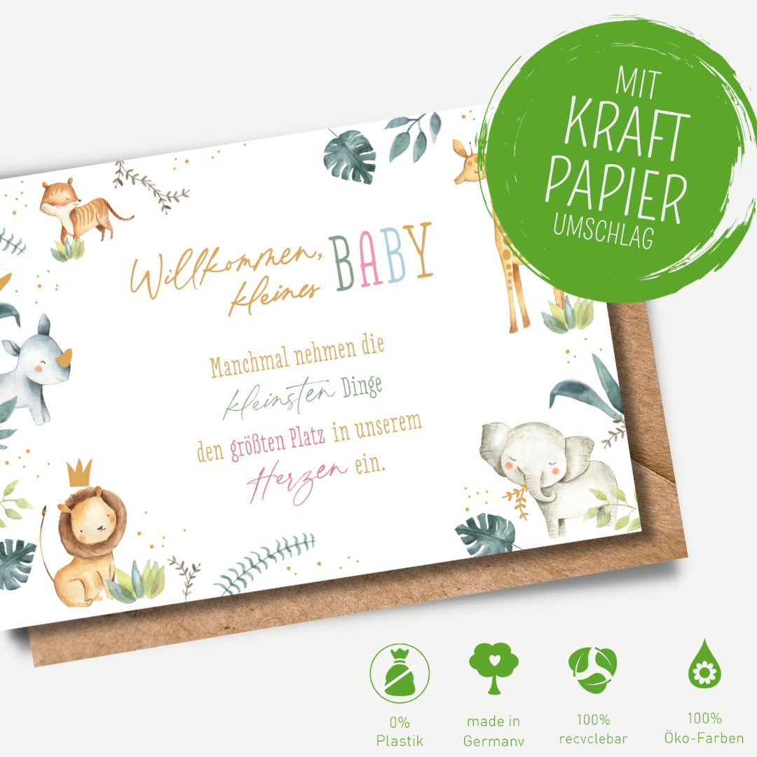 Green Karma Doppelkarte - Dschungelbabies