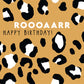 Edelschwarz Doppelkarte - Roooaarr Geburtstag