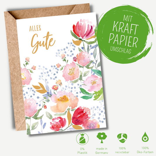 Green Karma Doppelkarte - Blütenkraft