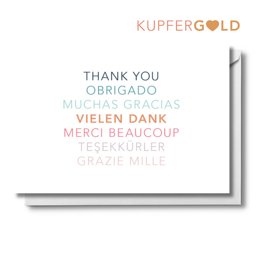 Kupfergold Doppelkarte - Danke