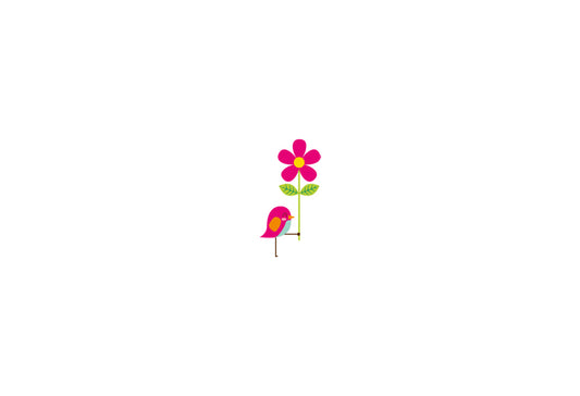 AKZENTE Postkarte Vogel mit Blume