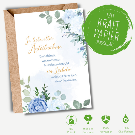 Green Karma Doppelkarte - Sanfte Blumen